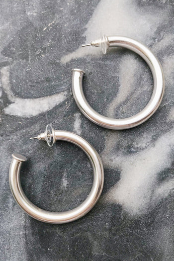 Upper Class Taste Hoop Earrings, Small Silver Ellisonyoung.com