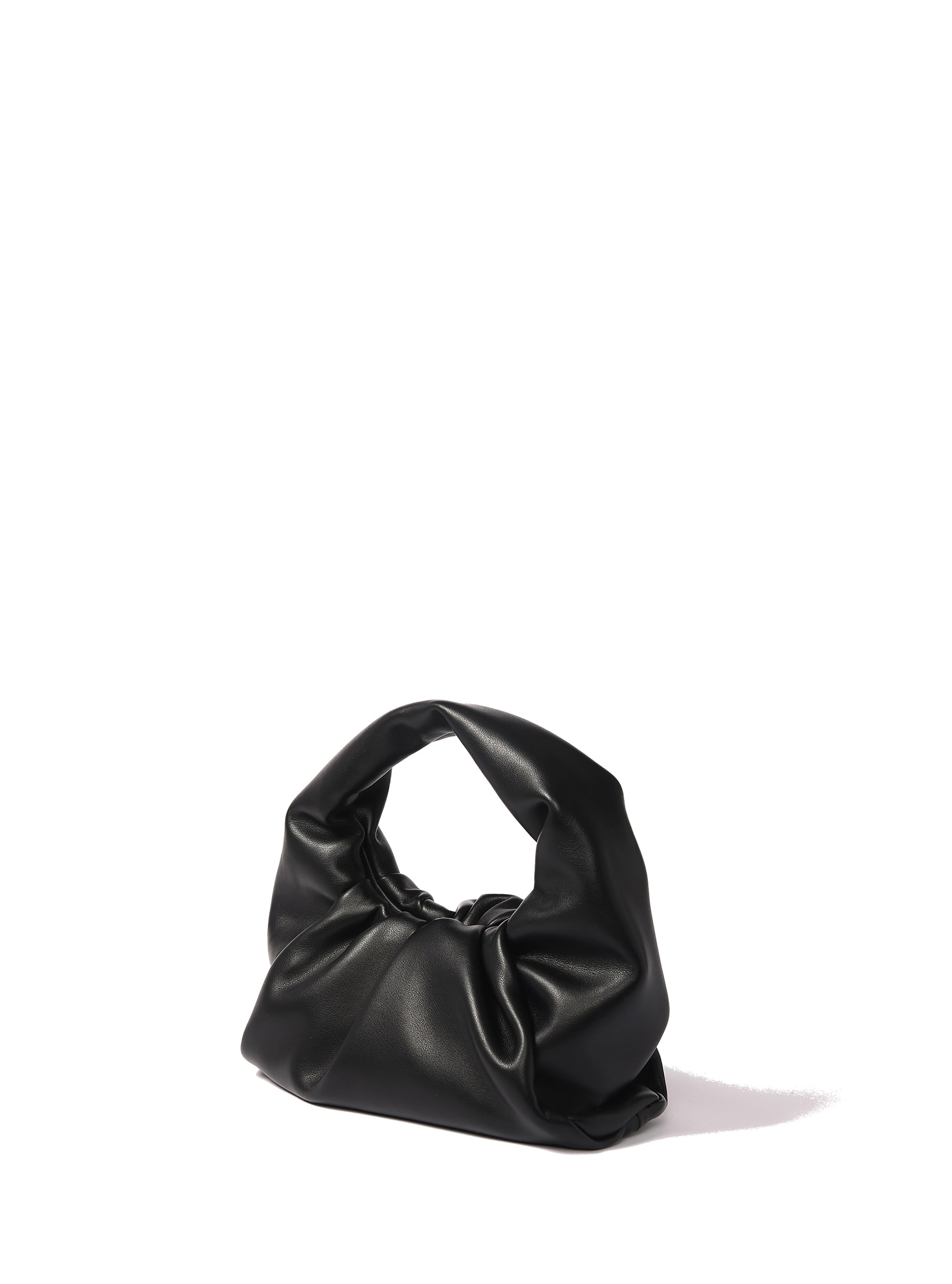 Marshmallow Croissant Bag in Soft Leather, Black Bob Oré