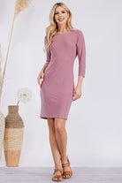 Celeste Full Size Round Neck Long Sleeve Slim Dress Trendsi