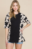 BOMBOM Rodeo Love Ribbed Animal Contrast Tee BOMBOM