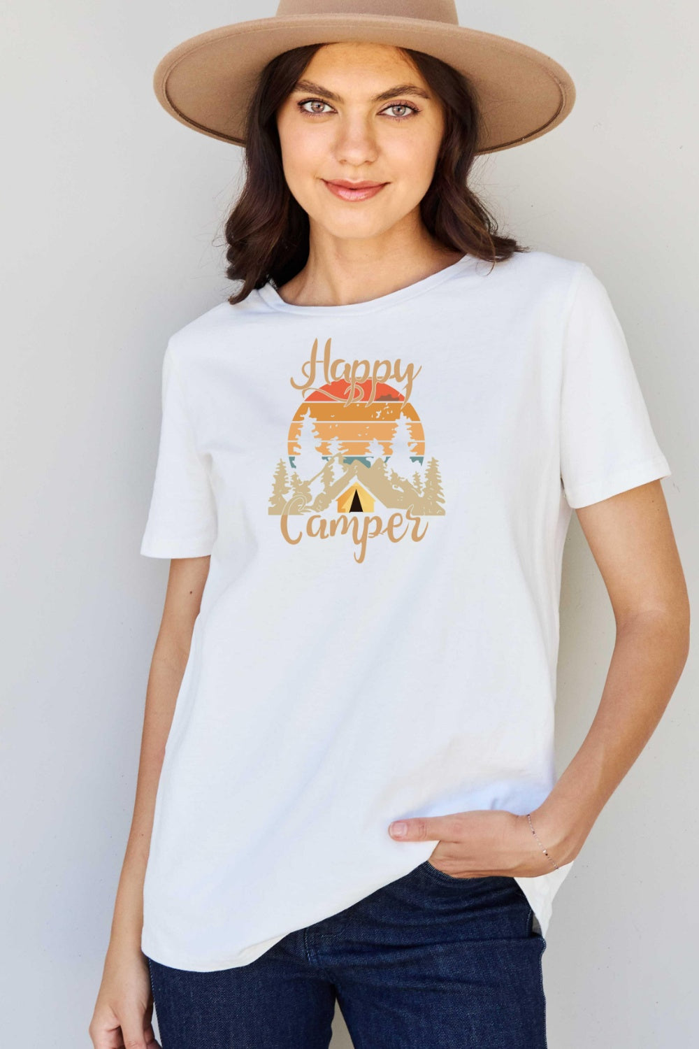 Simply Love Full Size HAPPY CAMPER Graphic T-Shirt Trendsi