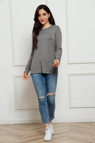 Basic Bae Full Size Round Neck Long Sleeve Top Trendsi