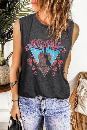 NASHVILLE Graphic Round Neck Tank Trendsi