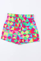 Color Block Elastic Waist Shorts Trendsi