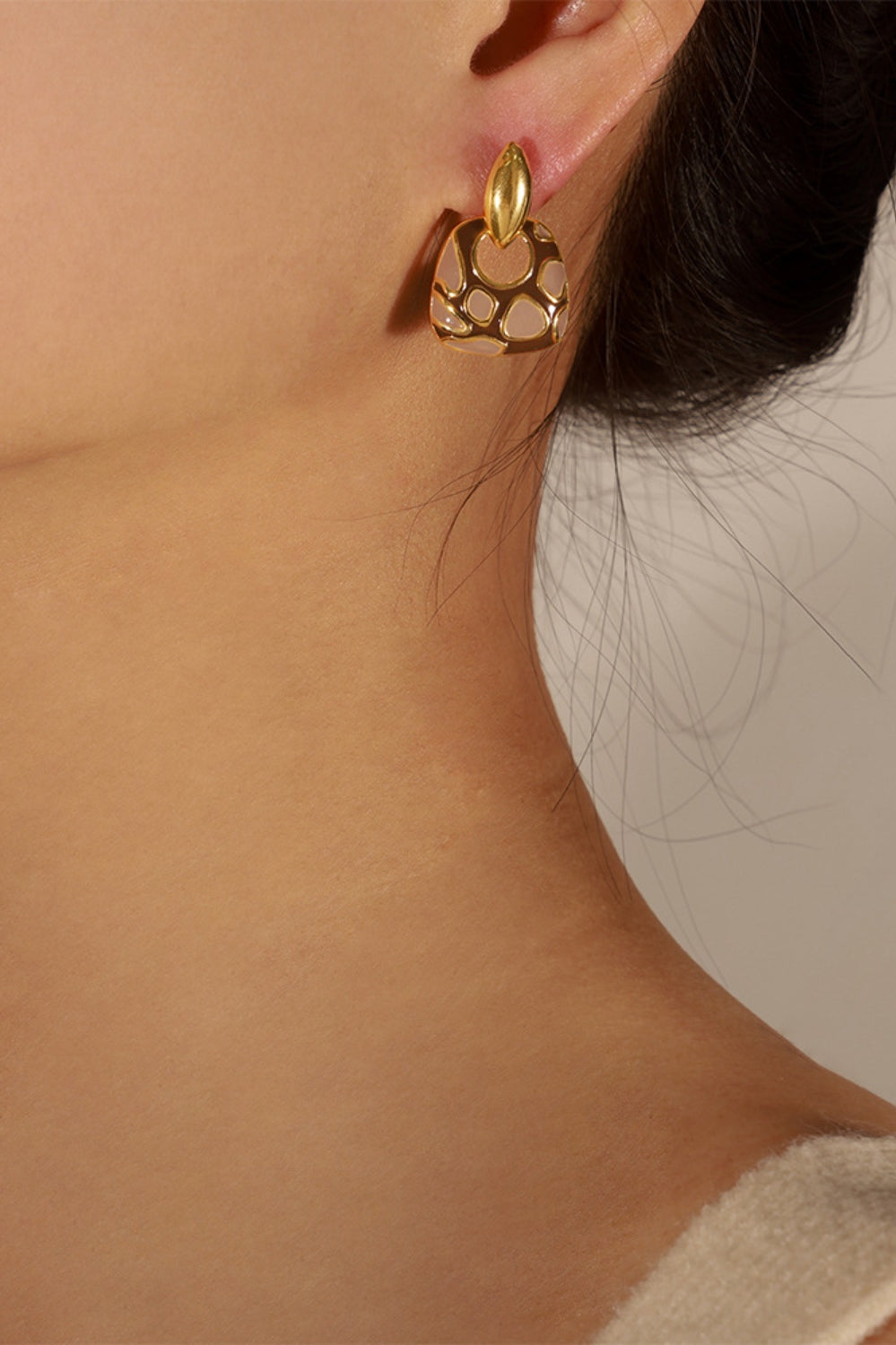Copper Oil Drip Earrings Trendsi