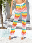 Cutout Contrast High Waist Swim Pants Trendsi