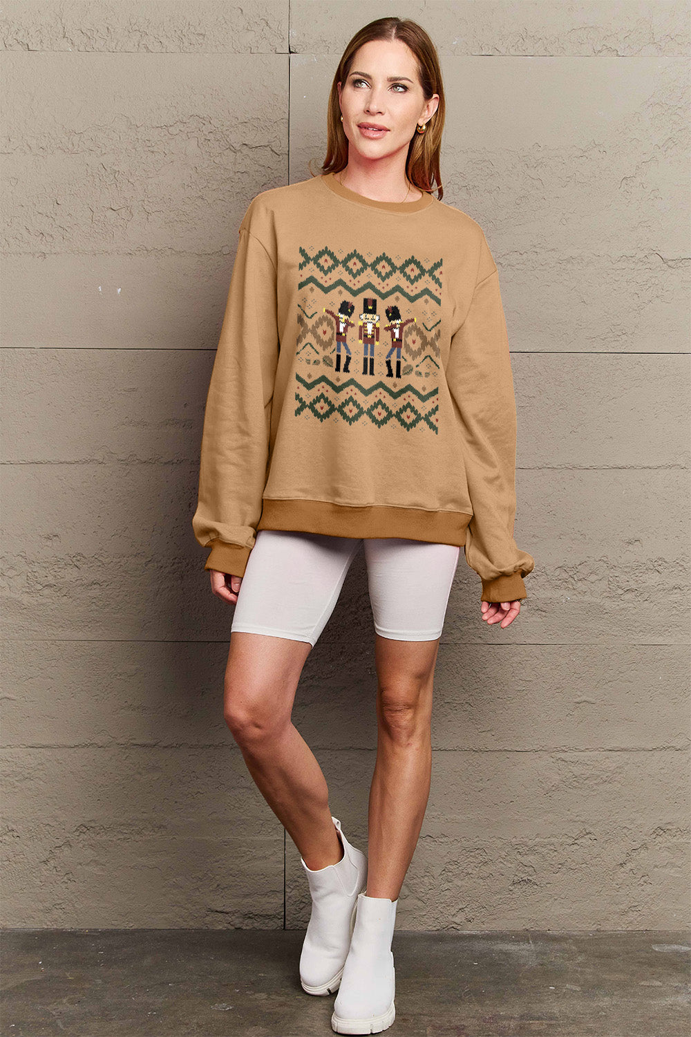 Simply Love Full Size Nutcracker Graphic Long Sleeve Sweatshirt Trendsi