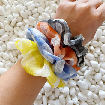 Fresh Gingham Hair Scrunchie Set Of 4 Ellisonyoung.com