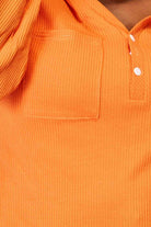 Basic Bae Side Slit Buttoned Waffle Knit Hoodie Trendsi
