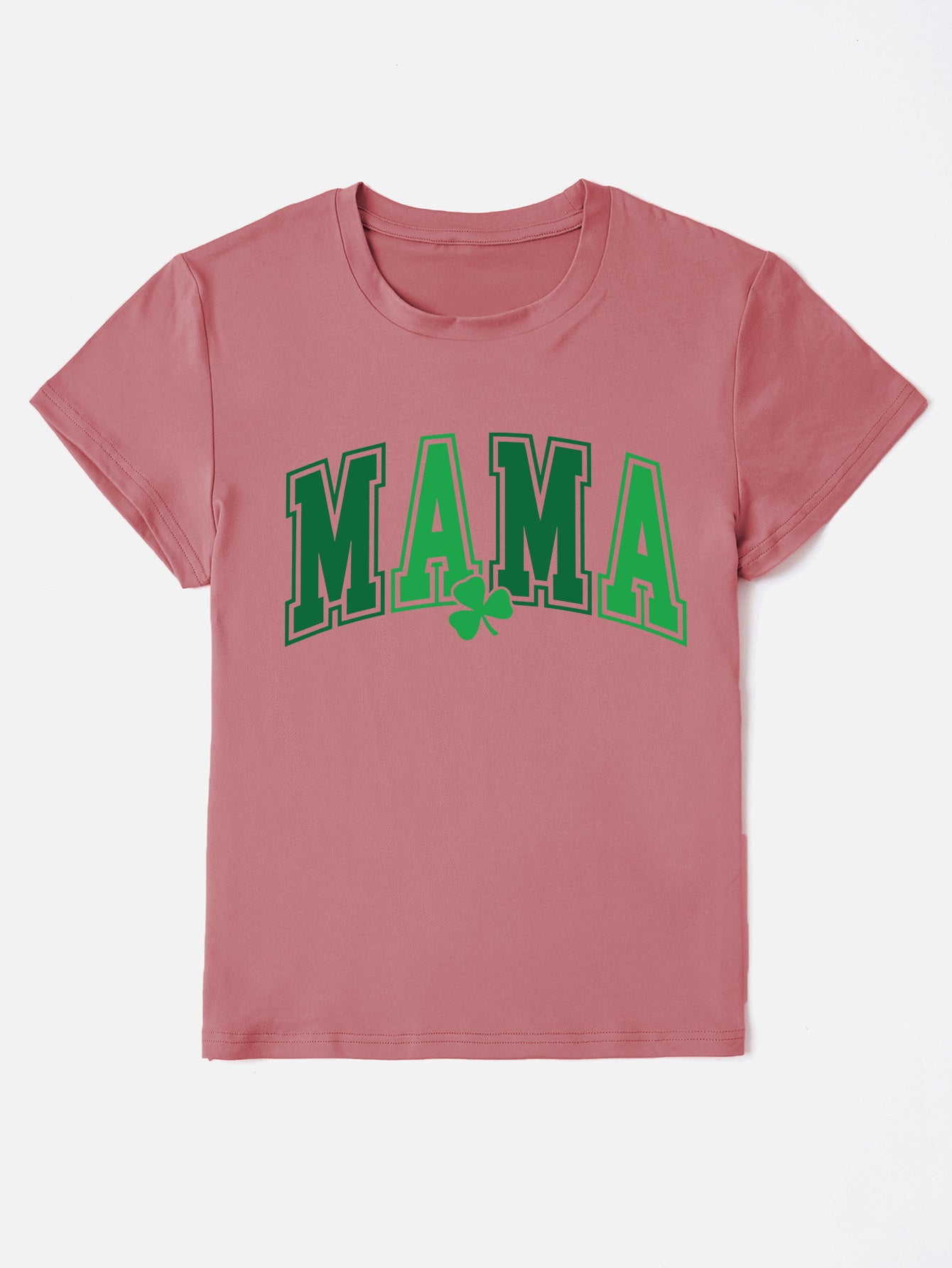 MAMA Round Neck Short Sleeve T-Shirt Trendsi