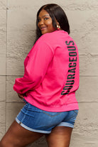 Simply Love Full Size COURAGEOUS Graphic Sweatshirt Trendsi