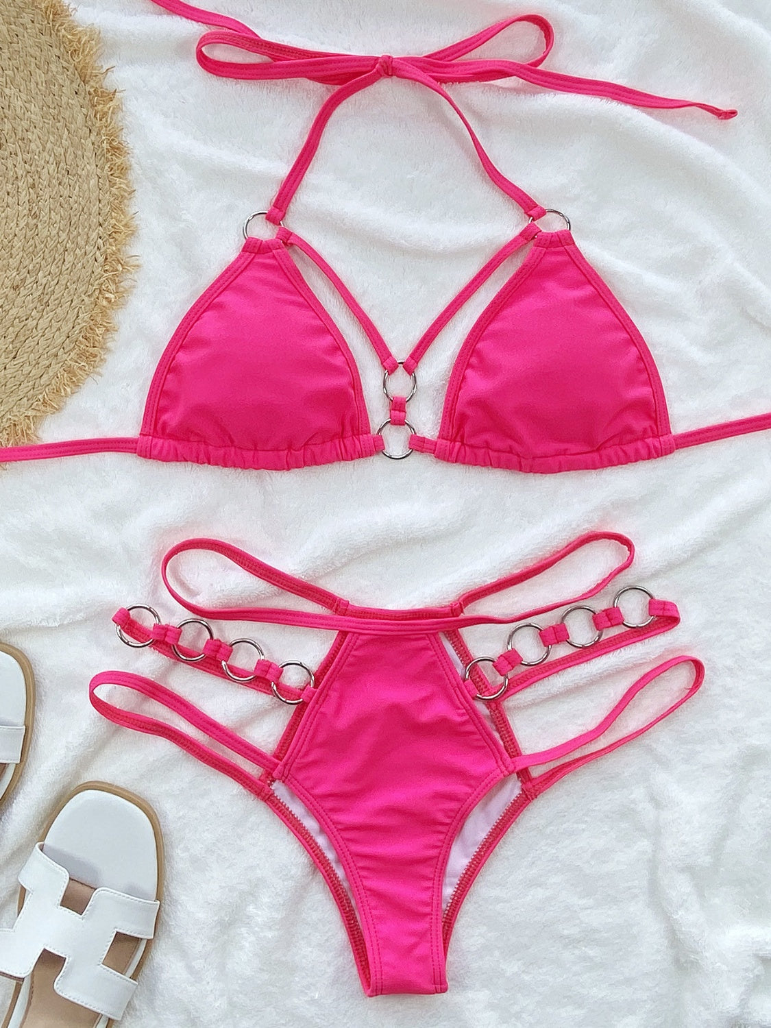 Cutout Halter Neck Two-Piece Bikini Set Trendsi