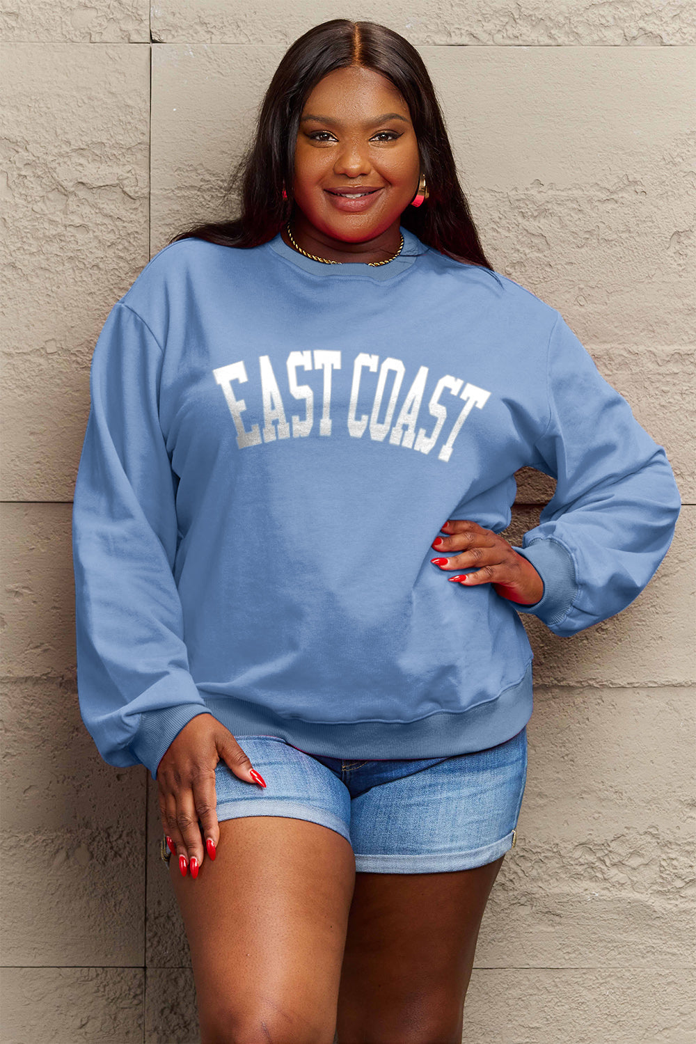 Simply Love Full Size EAST COAST Graphic Sweatshirt Trendsi