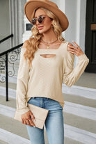 Cold Shoulder Square Neck Cutout Blouse Trendsi