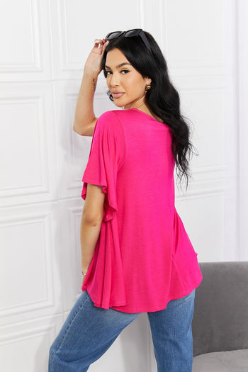 Yelete More Than Words Flutter Sleeve Top Yelete