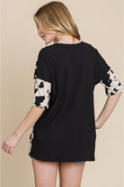 BOMBOM Rodeo Love Ribbed Animal Contrast Tee BOMBOM