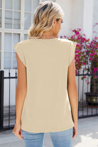 V-Neck Cap Sleeve Tank Trendsi