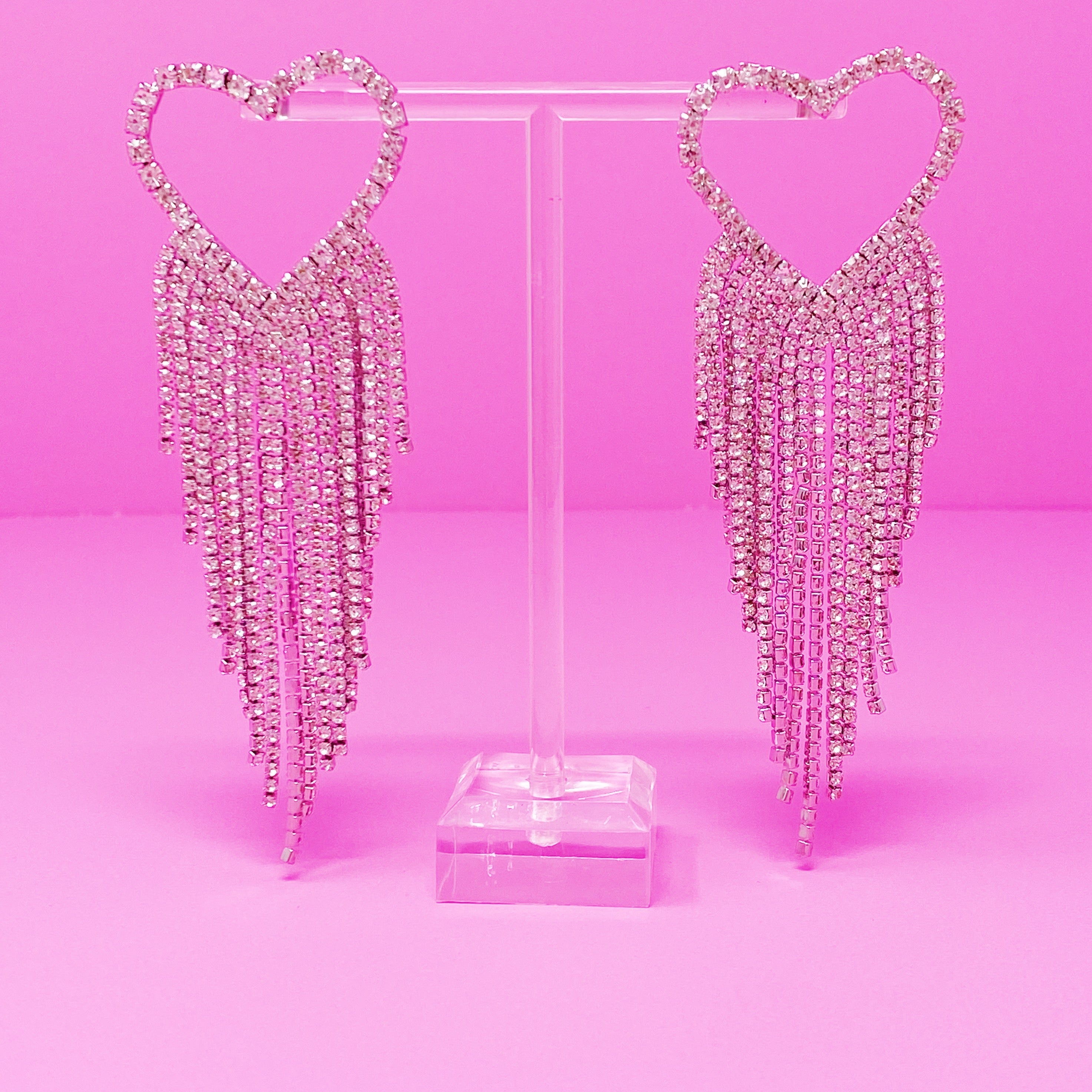 Fringed Shine Heart Earrings Ellisonyoung.com