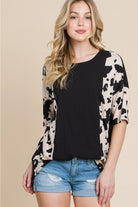 BOMBOM Rodeo Love Ribbed Animal Contrast Tee BOMBOM