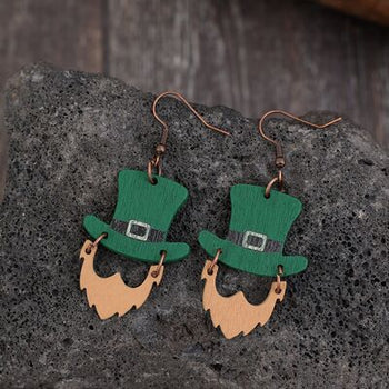 Wooden Hat Shape Dangle Earrings Trendsi