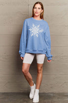 Simply Love Full Size Snowflake Graphic Sweatshirt Trendsi