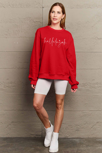 Simply Love Full Size Letter Graphic Long Sleeve Sweatshirt Trendsi