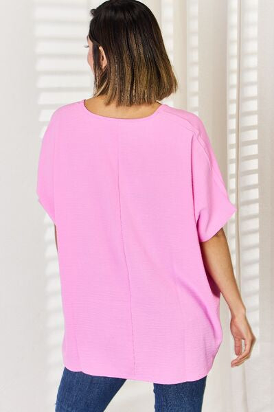 Zenana Texture Short Sleeve T-Shirt Trendsi