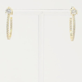 Diamond On Top Hoop Earrings Ellisonyoung.com