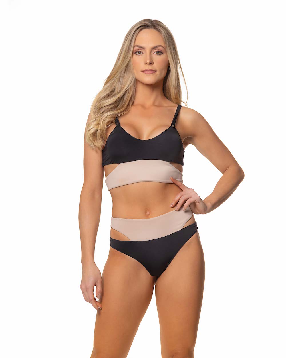 Candance Bikini Black and Beige set Lybethras Swimwear