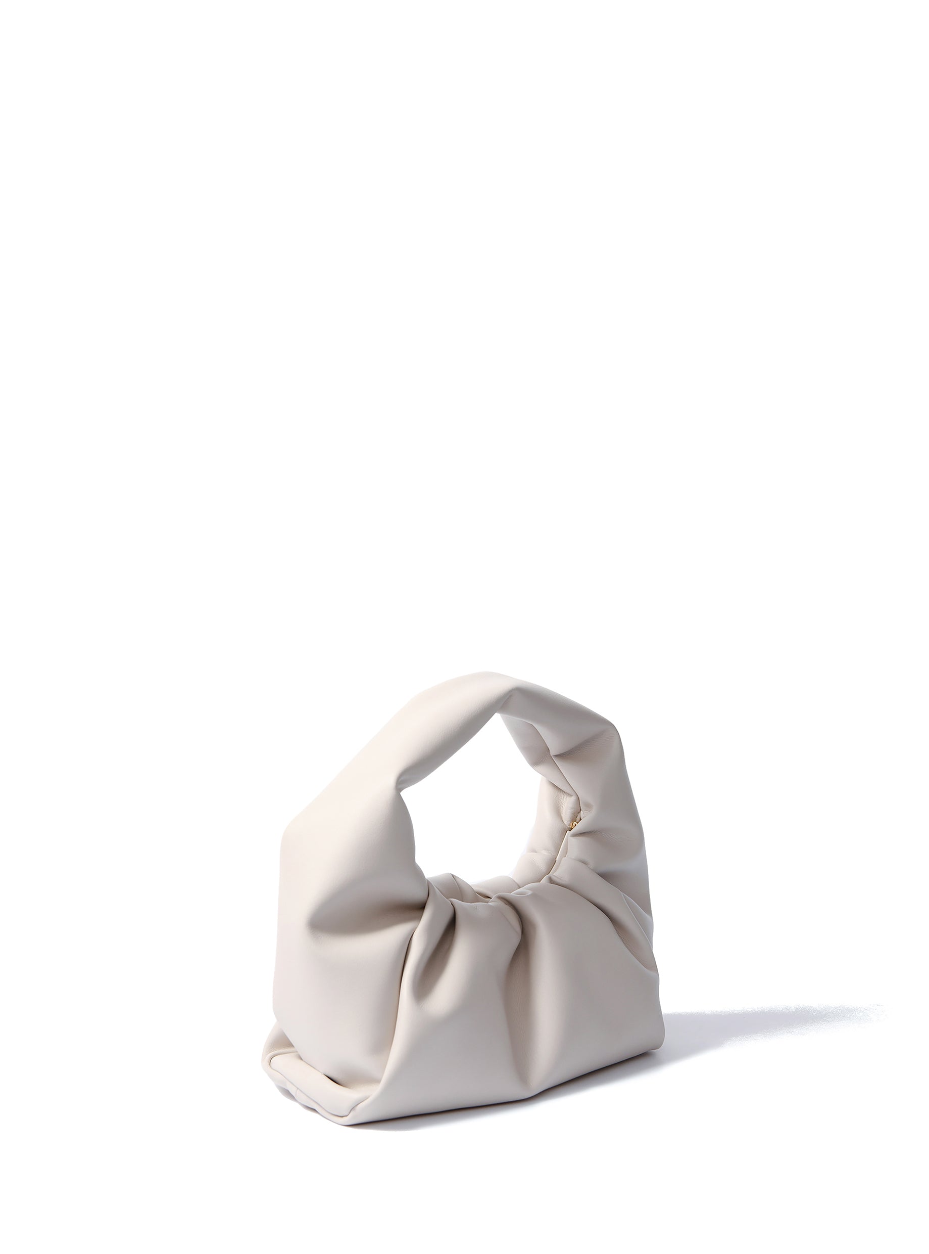 Marshmallow Croissant Bag in Soft Leather, White Bob Oré