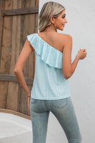 Eyelet One-Shoulder Tank Trendsi