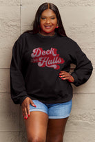 Simply Love Full Size DECK THE HALLS Graphic Sweatshirt Trendsi