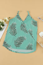 Printed Surplice Spaghetti Strap Cami Trendsi