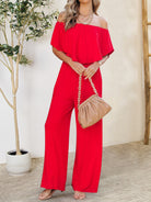 Ruffled Off-Shoulder Jumpsuit Trendsi