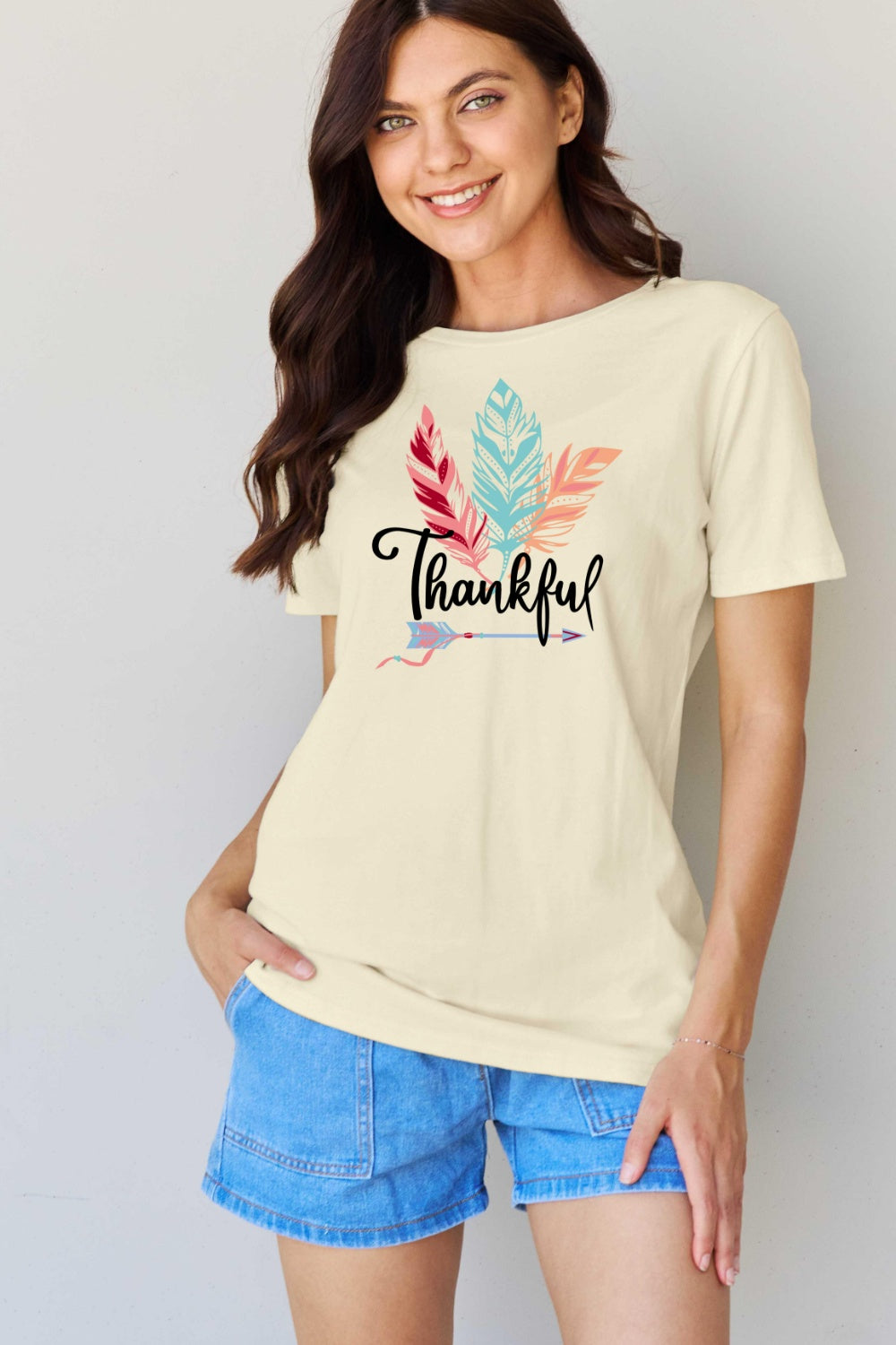 Simply Love Full Size THANKFUL Graphic T-Shirt Trendsi