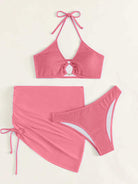 Tied Halter Neck Three-Piece Swim Set Trendsi