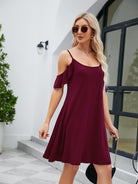 Ruffled Scoop Neck Mini Dress Trendsi