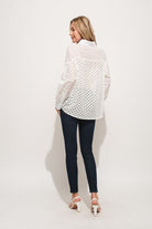 And The Why Eyelet Long Sleeve Button Down Shirt Trendsi