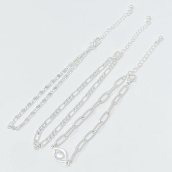 On Trend Chain Anklet, Set of 3 Ellisonyoung.com