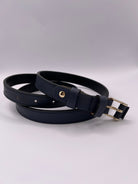 Blondish Stylish Double Loop Blue Belt with Gold Adornment for Women BLONDISH