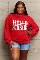 Simply Love Full Size HELLO PUMPKIN Graphic Sweatshirt Trendsi