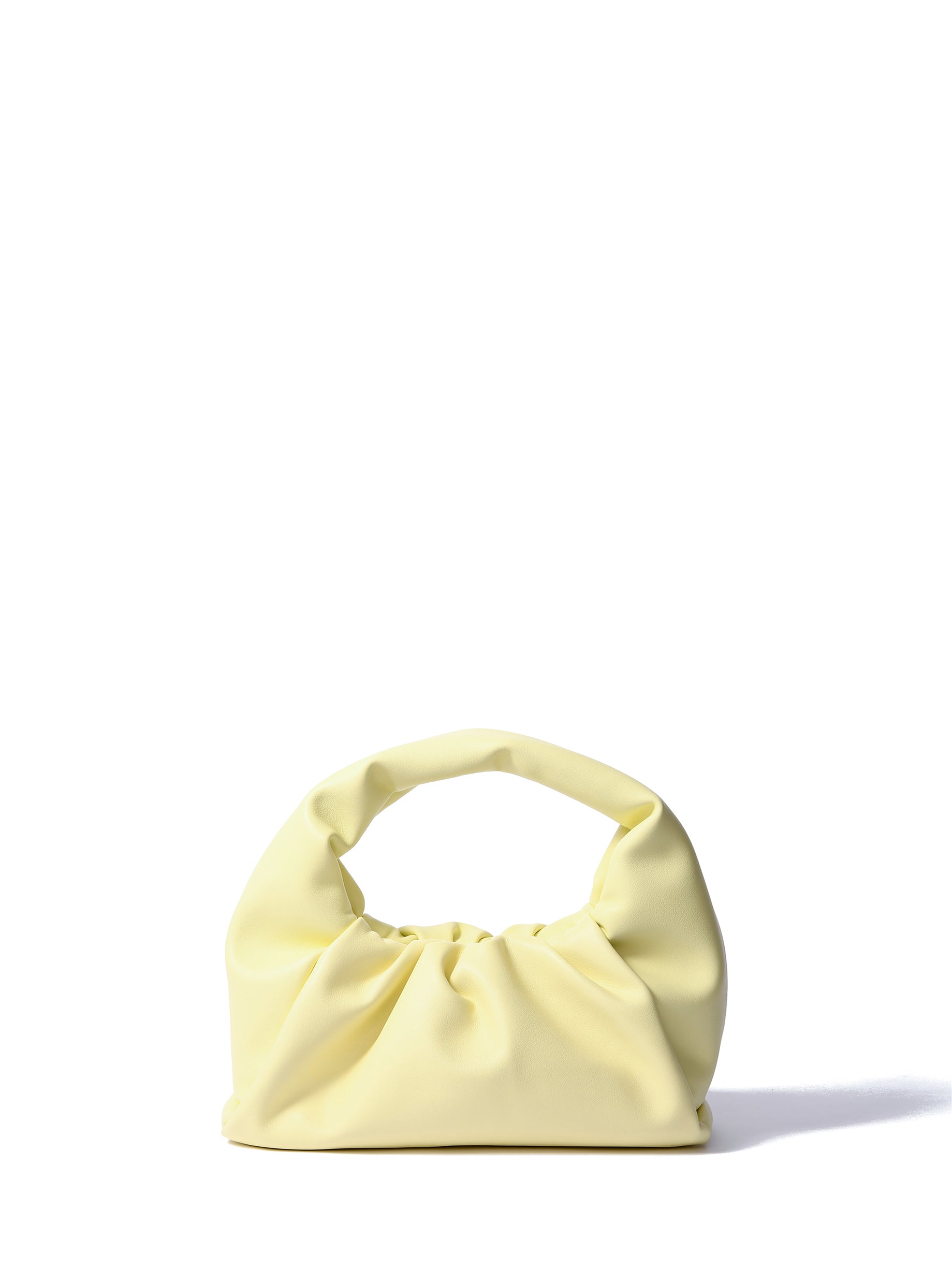 Marshmallow Croissant Bag in Soft Leather, Bright Yellow Bob Oré