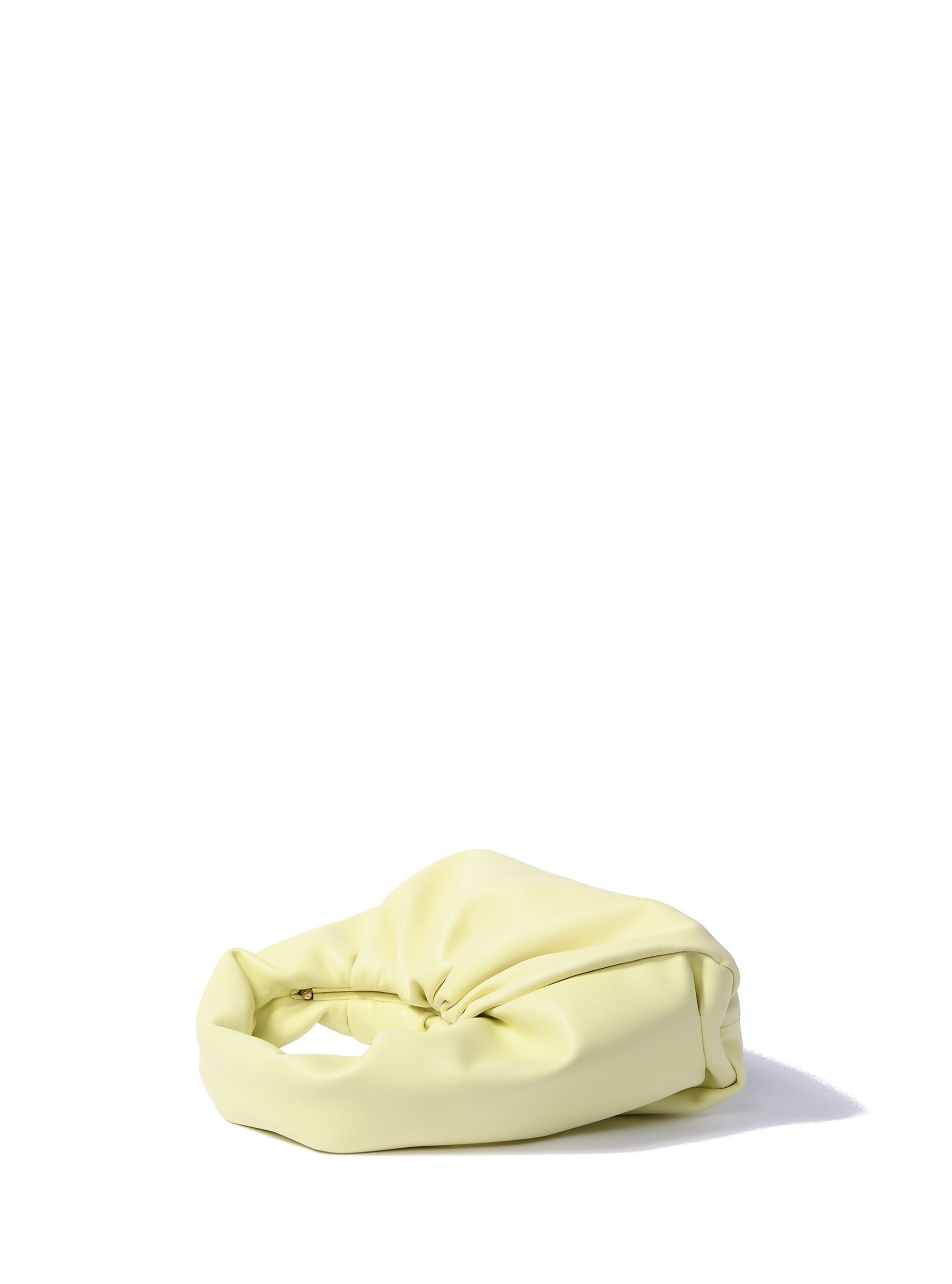 Marshmallow Croissant Bag in Soft Leather, Bright Yellow Bob Oré