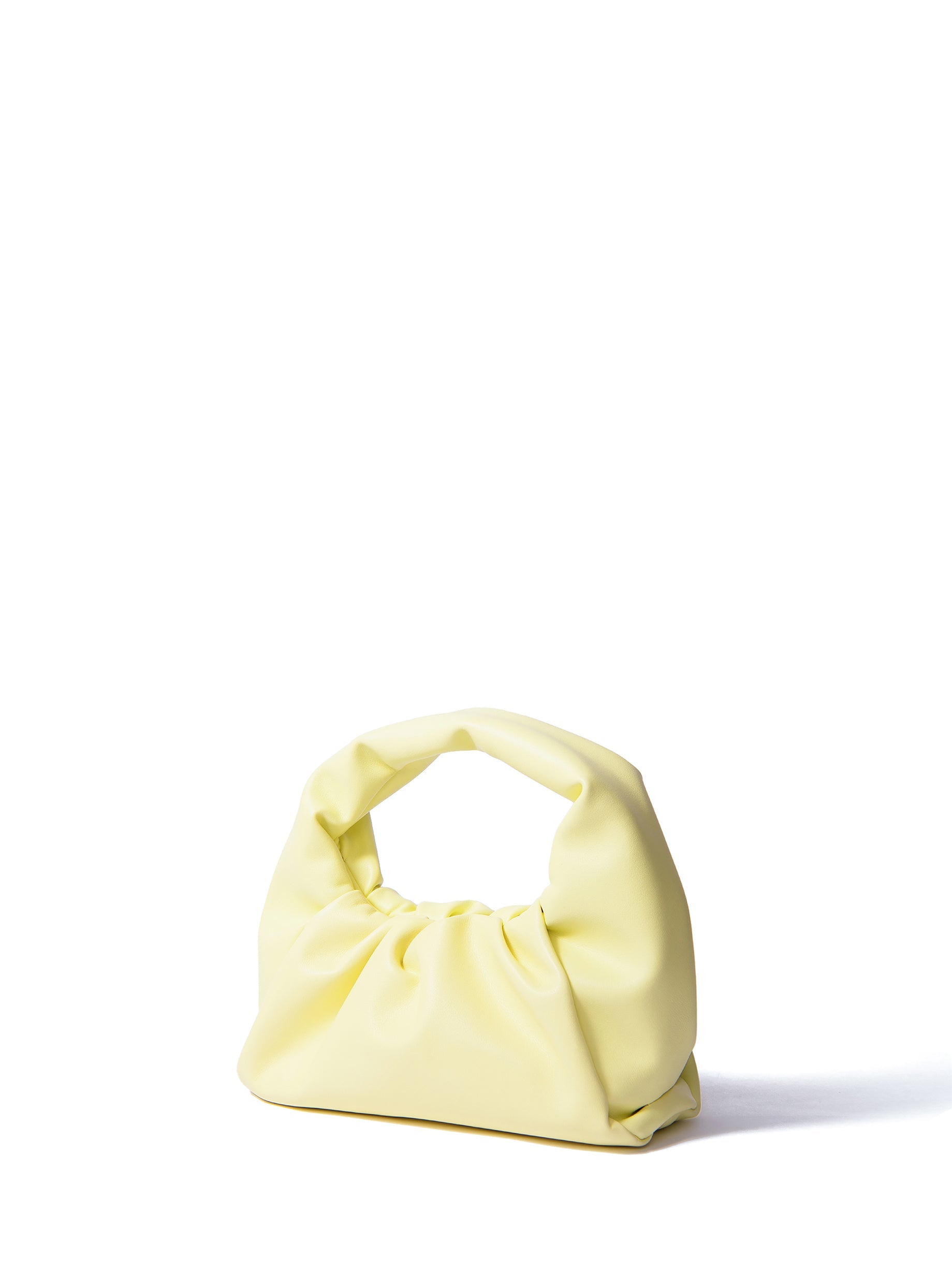 Marshmallow Croissant Bag in Soft Leather, Bright Yellow Bob Oré