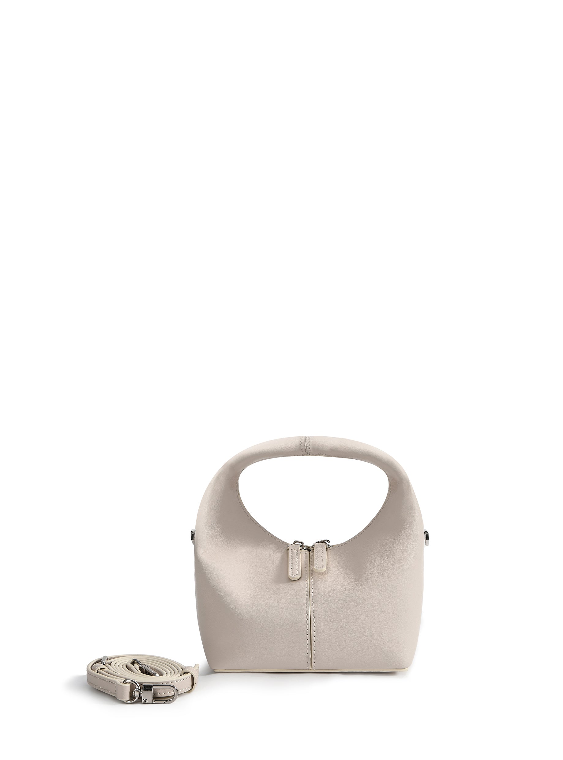 Rebecca Small Cutie Leather Bag, White Bob Oré