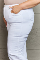 RISEN Raelene Full Size High Waist Wide Leg Jeans in White Trendsi