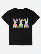 Rabbit Round Neck Short Sleeve T-Shirt Trendsi