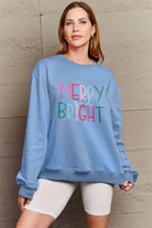 Simply Love Full Size MERRY AND BRIGHT Graphic Sweatshirt Trendsi