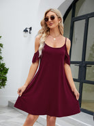 Ruffled Scoop Neck Mini Dress Trendsi