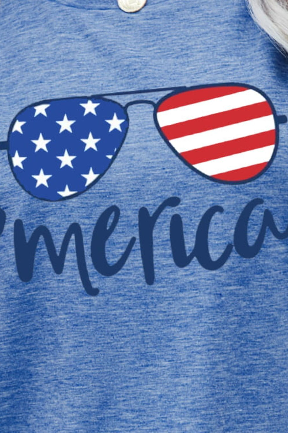 US Flag Glasses Graphic Tee Trendsi